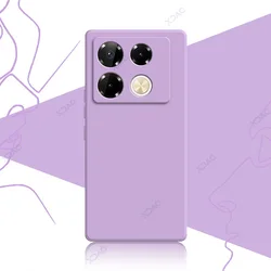 Luxury Dual Liner Protective Phone Case - Full Shockproof Liquid Silicone Cover for Infinix Note 40S (Purple)