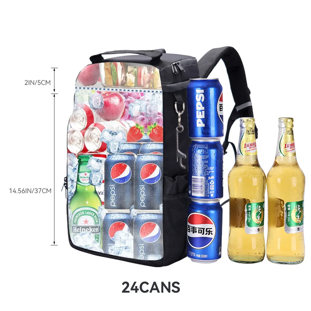 New Picnic Cooler Bag Large Capacity Camping Meal Hikking Thermal Backpack with Bottle Opener Leakproof Insulated Lunch Bag 3