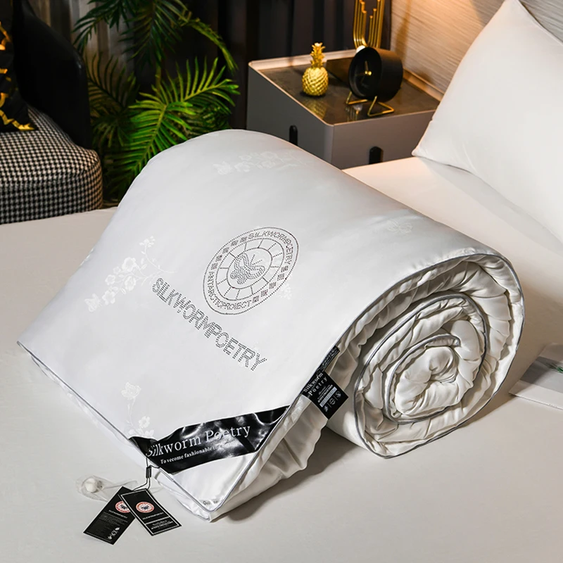 Mulberry silk quilt real silk spring autumn quilt thickened winter cool warm comforter conditioning blanket silk quilt bed comforter