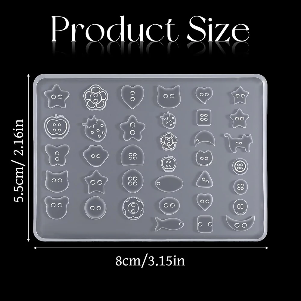 3D Silicone Gel Nail Art Molds Lovely Animals Stars Shapes DIY Resin Button Charms Nail Art Decoration Manicure Tool Supplies 5