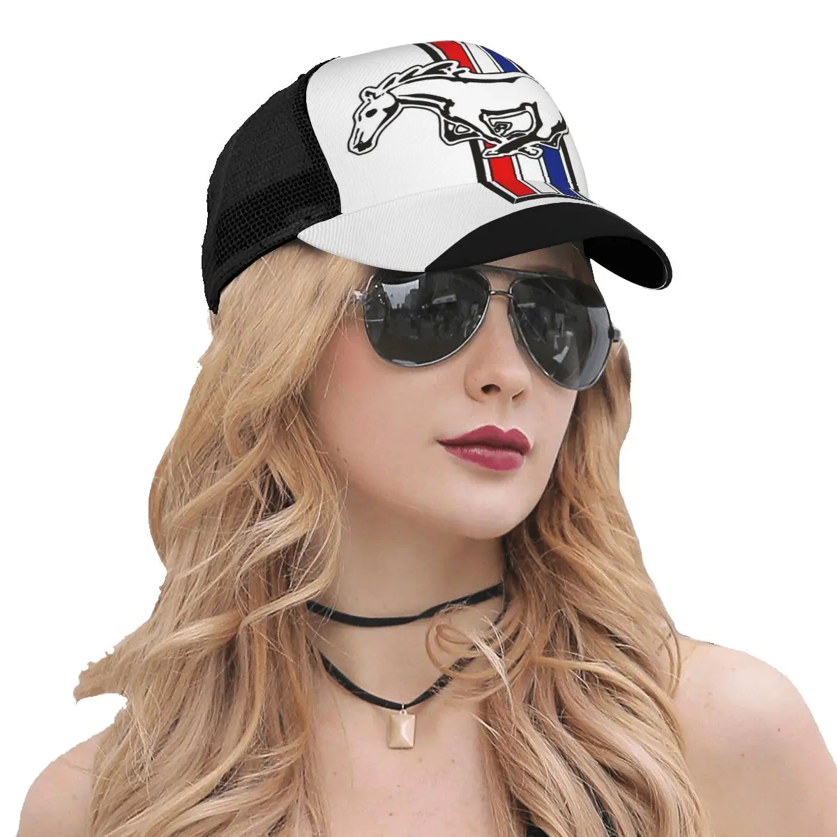 New Mustang snapback Mens Baseball Cap Car Summer Mens Harajuku Color Block Baseball Cap High Quality Cotton for Unisex Baseball Cap Baseball Caps Baseball Hats Fashion Hats