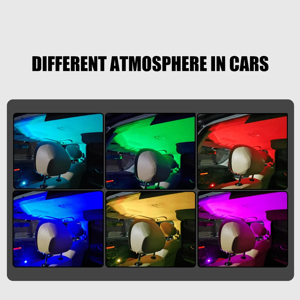 a series of photographs of different colored lights in a car | Brookline Shop