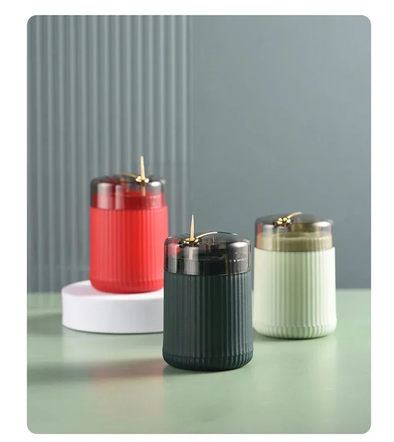 Pop-up Automatic Toothpick Dispenser Portable Plastic Toothpick Holder Container Creative Press  Toothpick Storage Box Organizer