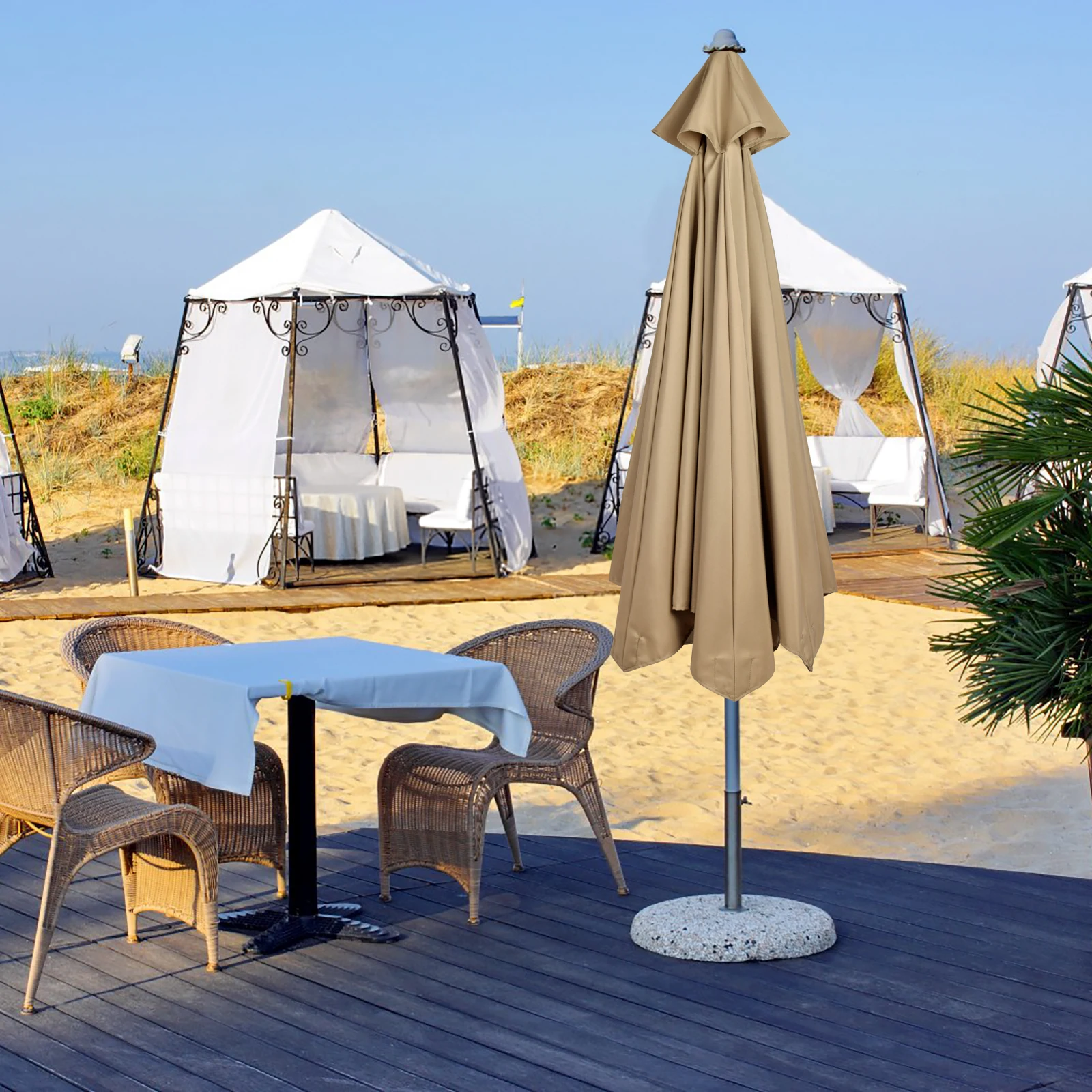 ☀️ Tela De Sombra Beige Enrollable - 95% Bloqueo UV - Cubierta Para Patio, Dosel O Refugio - Exterior E Interior (E&K)