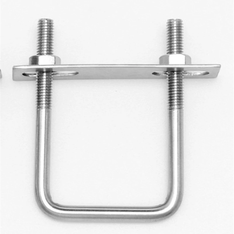 304 Stainless Steel M6810 Squa Bolt U-screw Square Clamp Square Pipe Clamp Right Angle Bolt Baffle Hw20-200mm