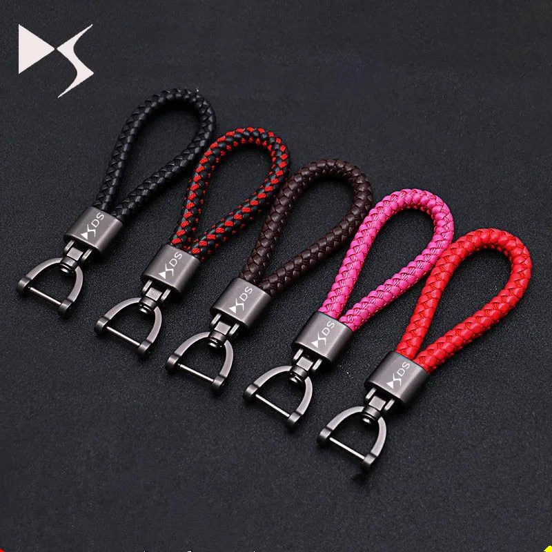 Good quality leather car key ring For DS SPIRIT DS3 DS4 DS4S DS5 DS 5LS