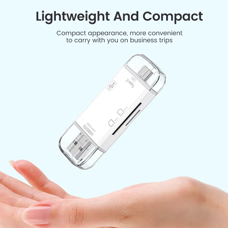 NNBILI 6in1 카드 리더기 USB2.0-C형 미니 USB 범용 OTG 어댑터 다기능 어댑터 SD TF 고속 전송