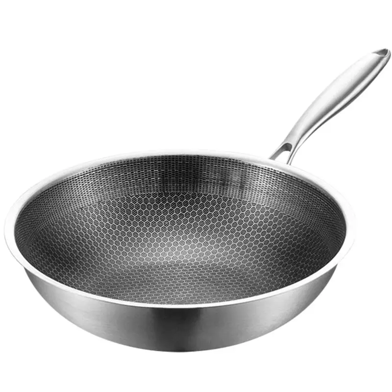 

Stainless Steel Honeycomb Non-Stick Pan Reusable Household Pan With A Diameter Of 32 Cm For A Variety Of Stoves