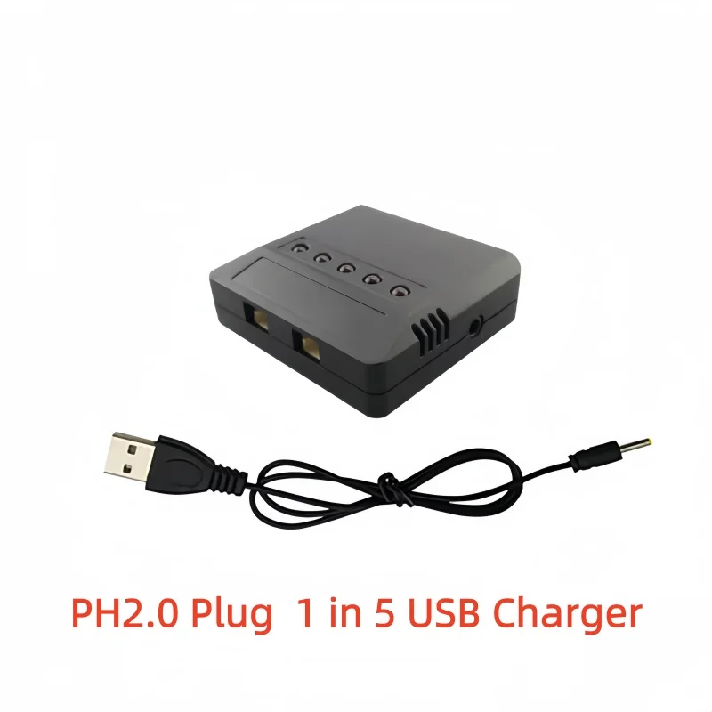 Vue rapprochée du chargeur multiport USB PH2.0 montrant les ports de charge individuels