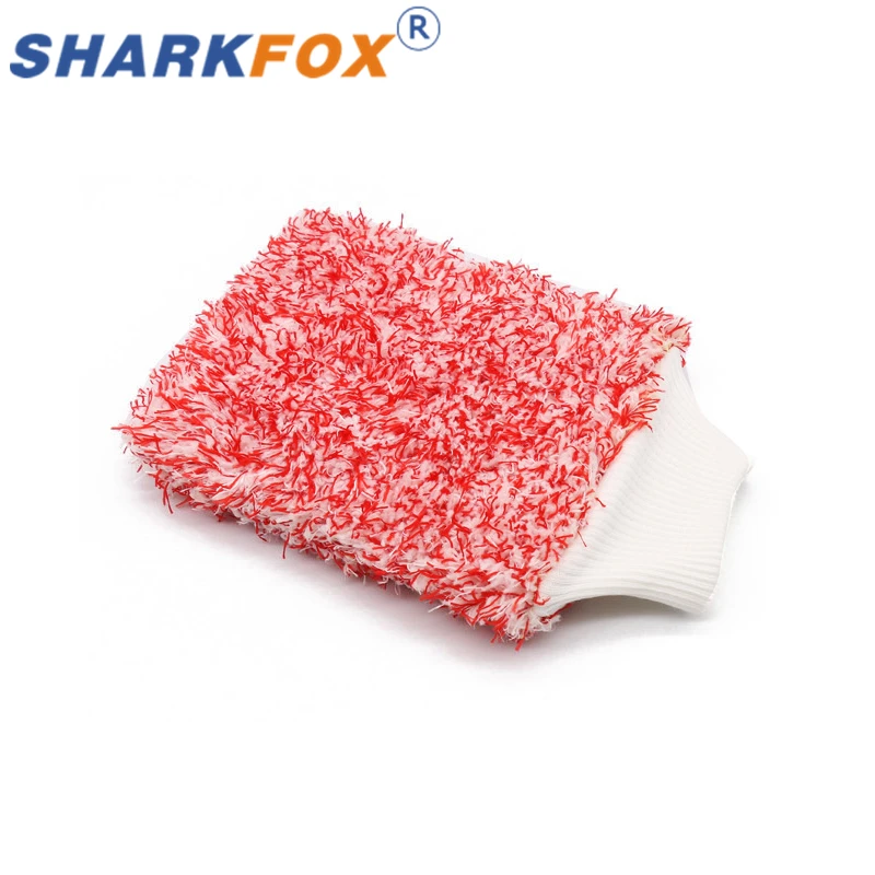 1Pc Double-sided Microfiber Washable Car Washing Gloves Car Care Cleaning Gloves Cleaning Cloth Towel Mitt Accessories
