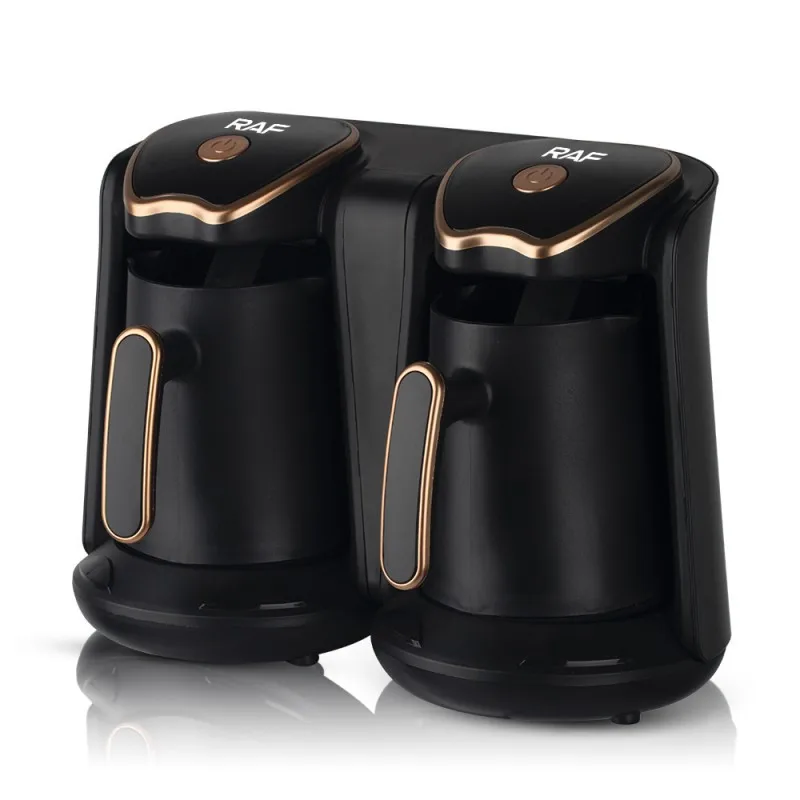Household Office Milk Coffee Tea Pot,Turkish Coffee Pot,Electric Drip Maker Machine,Double Pot Design,500ml*2,600W*2