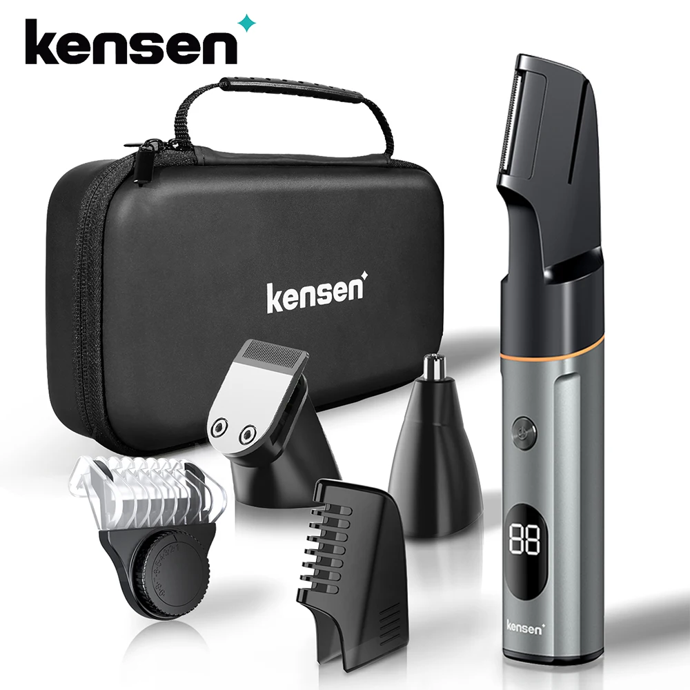 kensen-body-hair-trimmer-kit-per-uomo-professionale-ricaricabile-display-a-led-tagliacapelli-elettrico-rasoi-per-barba-macchina-per-tagliare-i-capelli