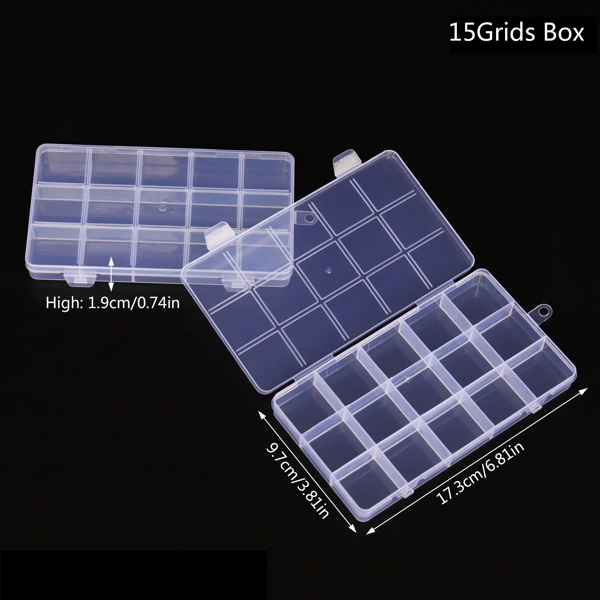 Transparent Plastic Organizer Box for Jewelry and Craft Storage