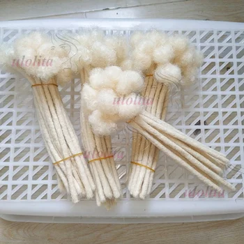 60 fili da 0,4 cm # Extension per Dreadlock in Capelli Umani Biondi 613, Dreadlock Permanenti in Capelli Umani Lavorati all'Uncinetto