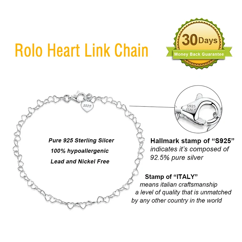 KISS MANDY 패션  3.5mm 롤로 하트 링크 체인 Anklet 조정 가능한 여자 여자 체인 Anklets 쥬얼리 SA10