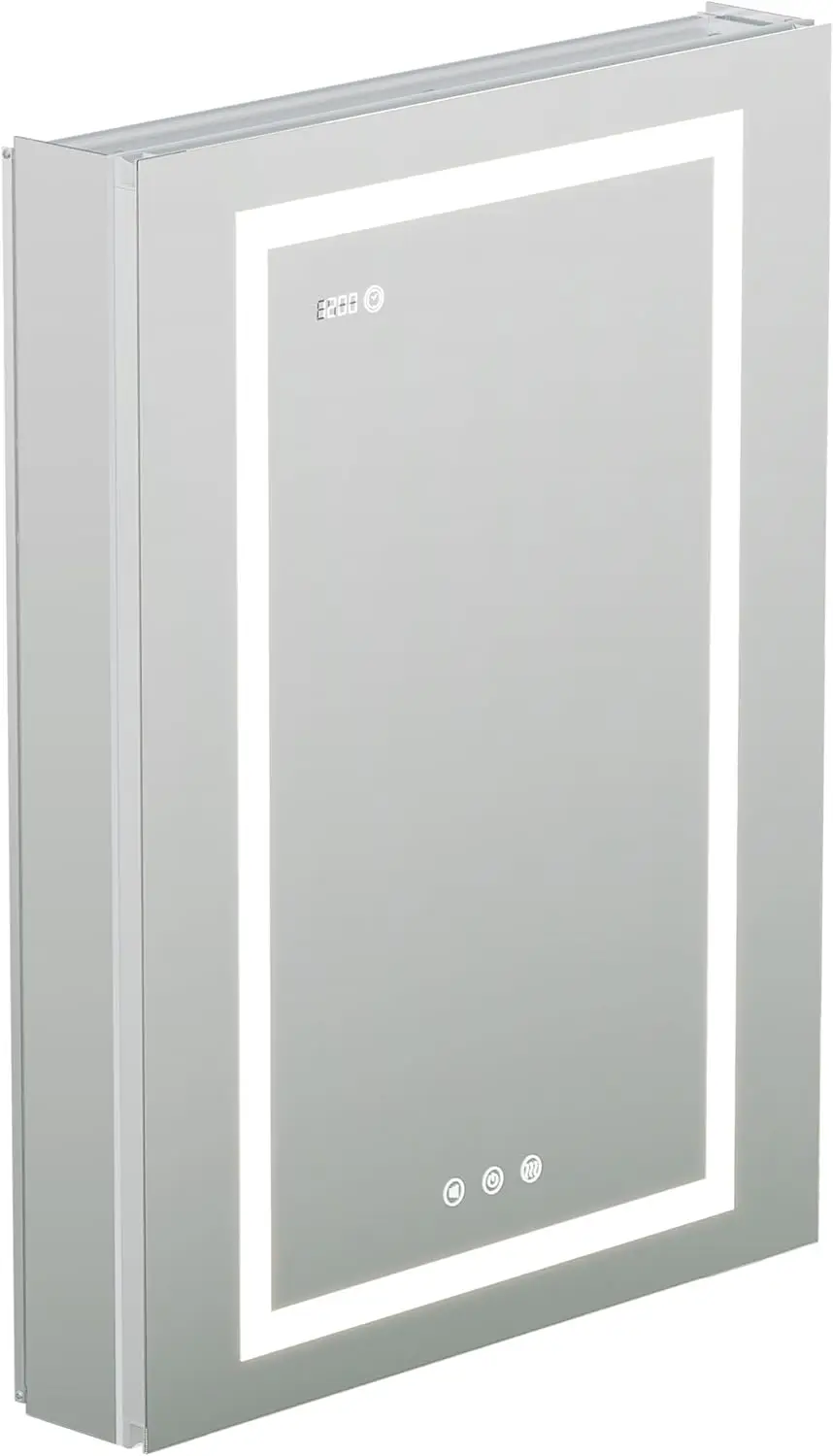 

Medicine Cabinet with Lights Adjustable Front & Backlit Brightness/Remote/Waterproof/Anti Fog/Outlets/Install Surface Recessed