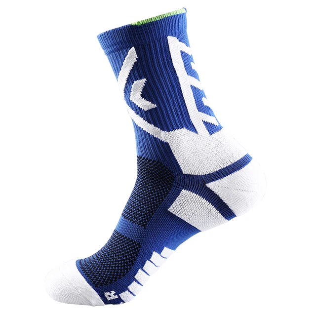 Men Women Fitness Basketball Running Bike Cycling Hiking Sport Socks Outdoor Football Soccer Compression Socks Trekking Socks Navy blue
