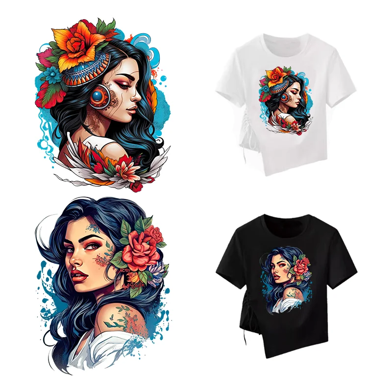 Neue Chicano Girls Flicker-Aufnäher für Kleidung, Streifen, Applikationen, Wärmeübertragung, Aufkleber zum Aufbügeln