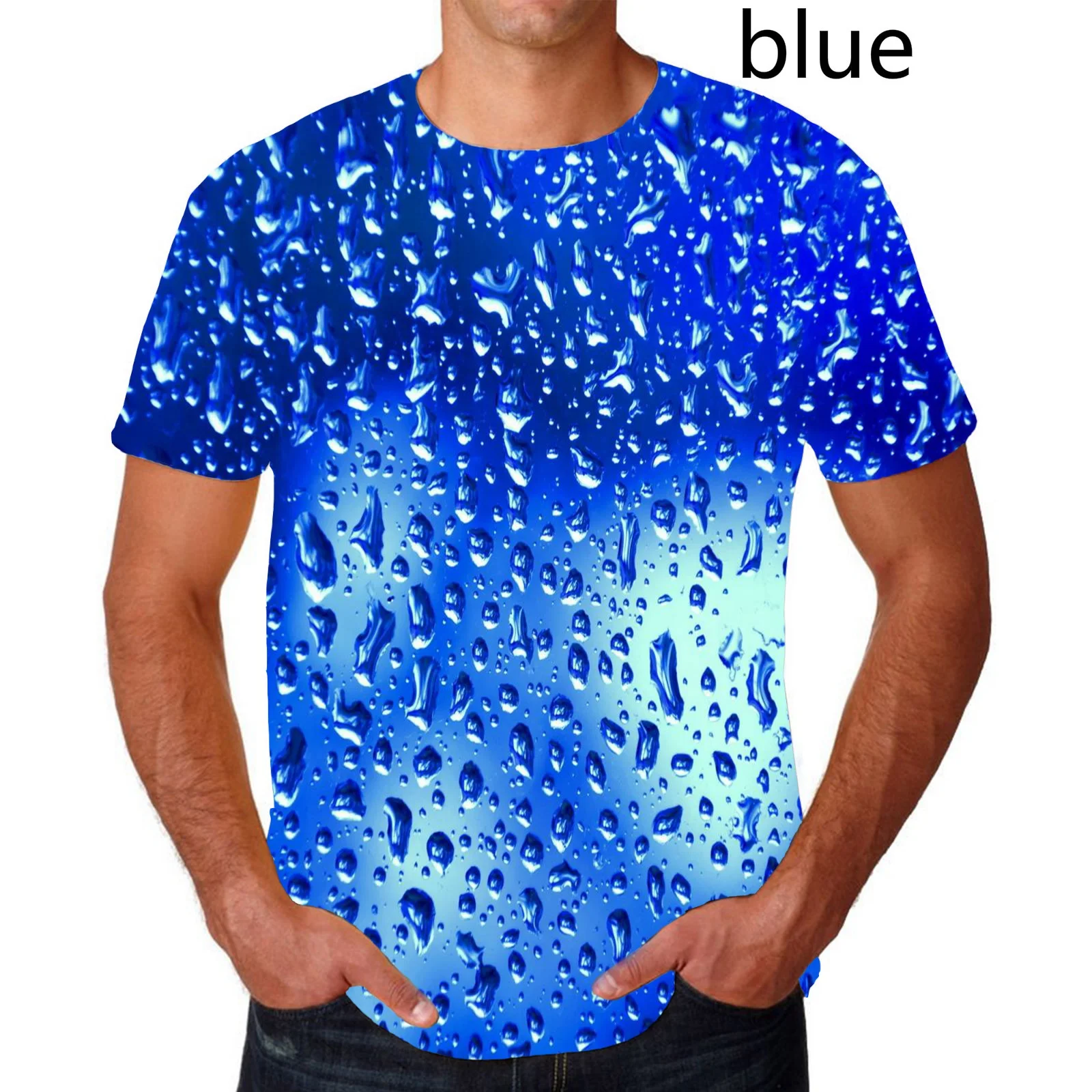 【関税・送料込】Unique water spray printed loose t-shirts 3d Shirt Water Drops | Water Drop Tee Shirt | Water Funny