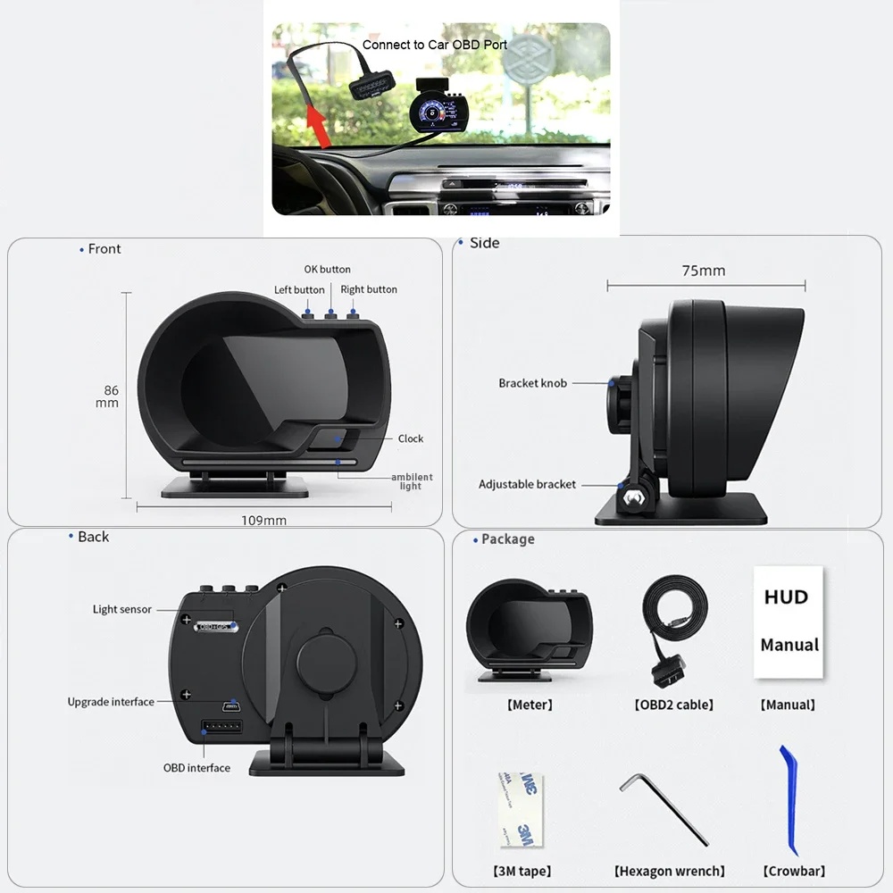 ڵ OBD ٱ LCD  P6   ÷ , ӵ  ͺ , A500