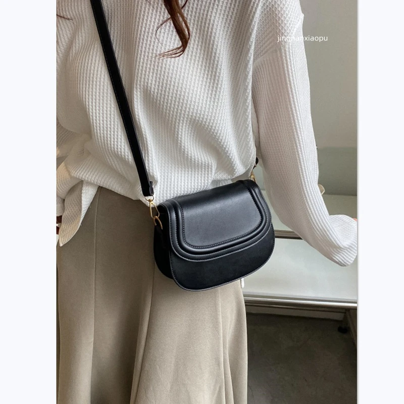 

2023 New Trendy Retro Saddle Bag High Quality Crossbody Small Bag Simple and Versatile Ins One Shoulder Bag Women's Bag