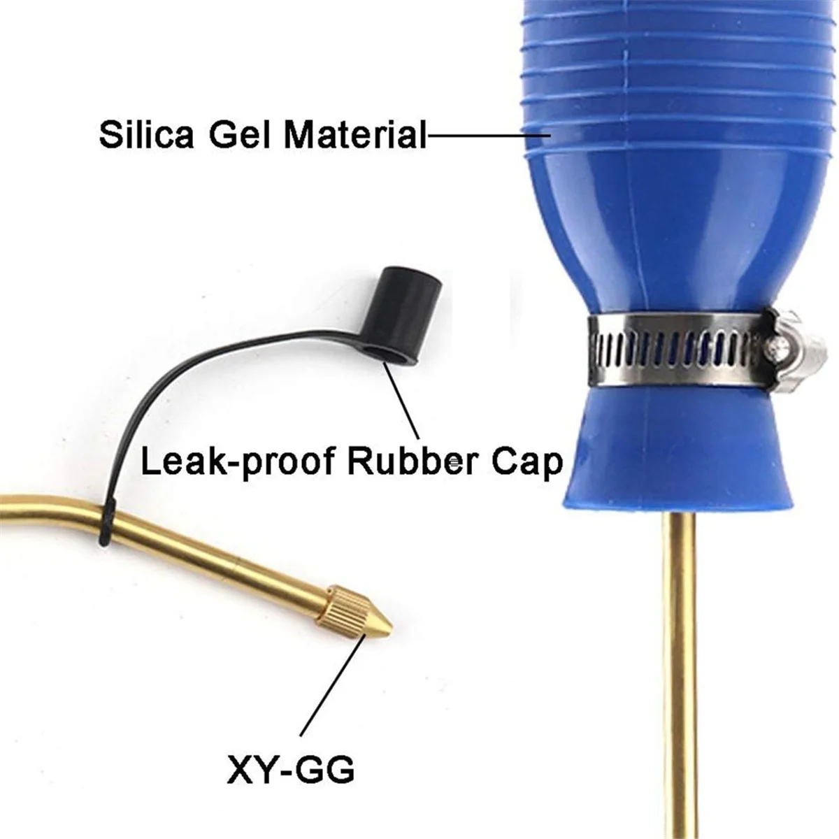 Bug Treatment Powder Duster Diatomaceous Earth Bulb Duster/Powder Applicator Bulb with Long Copper Tube CX