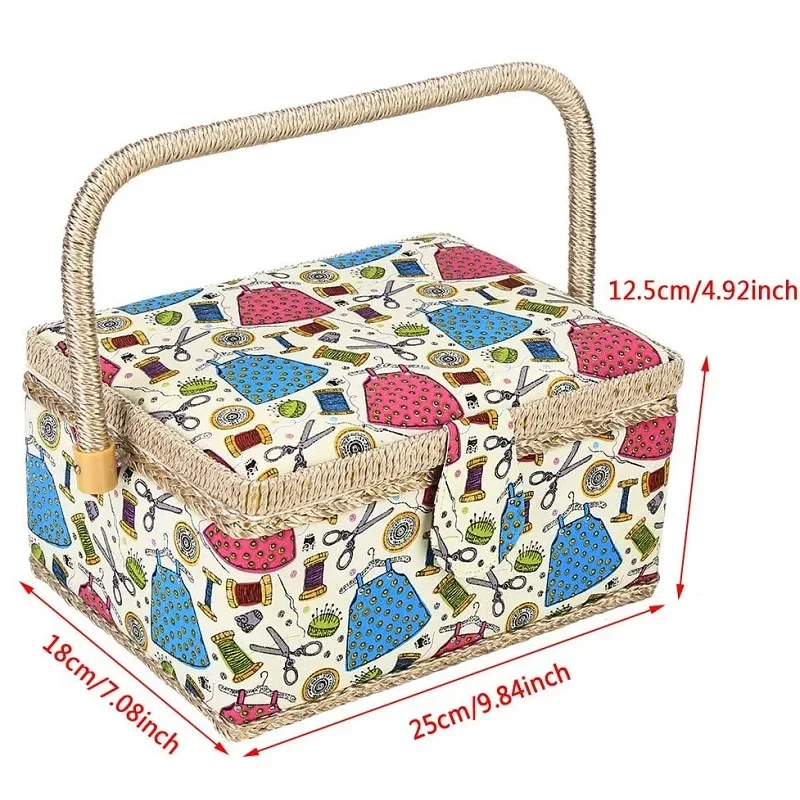 Wooden Sewing Box Empty Box Organizer for Jewelry Cosmetic Travel Pattern  Accessories Compact DIY Sewing Box Basket - AliExpress