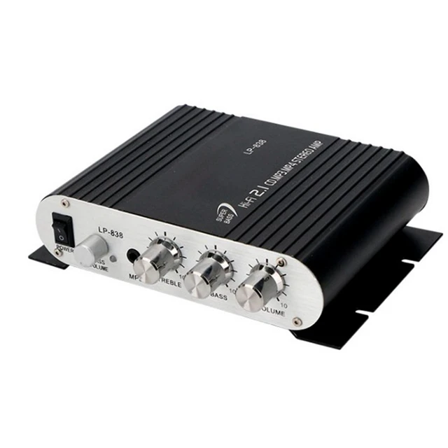 12V Mini Hi-Fi Stereo Audio Small Amplifier AMP for Car Motorcycle Radio MP3