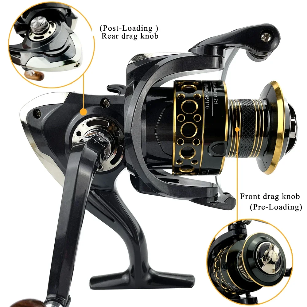 Spinning Fishing Reel 2000-7000 Metal Spool 8-10KG Power Hard Gear | eBay