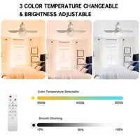 LED Ceiling Fan Light Bedroom Living Room Flower Colorful Six Blade Rotating White Lights Led Lustre 2