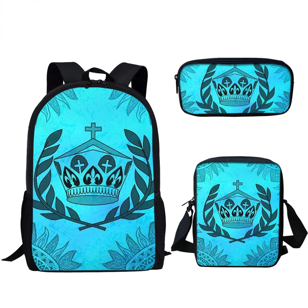 Hip Hop Blue Tribal 3pcs/Set Backpack 3D Print School Student Large Capacity Bag Travel Laptop Daypack Shoulder Bag Pencil Case