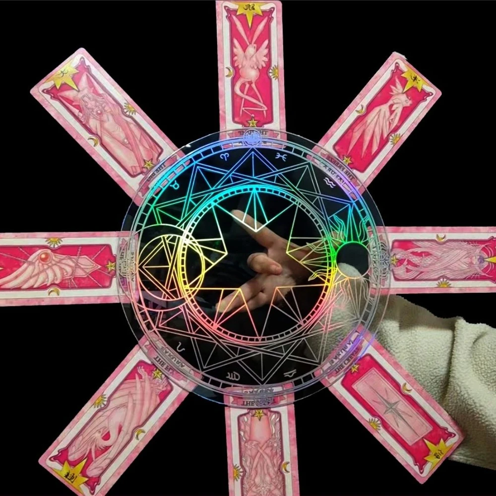 Anime Card Captor Kinomoto Sakura Magic Circle Turntable Tarot Clow Card Cosplay Toy Prop Accessories