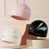 PU Coated Spandex Swimming Cap Men Women Printed Pool Hat Water Sport Protect Ears Long Hair Bathing Caps Water Caps Waterproof 1