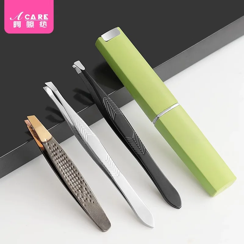 DX01/Eye Tweezer Barrel/A1PQ0-Easy-to-Use Stainless Steel Eyebrow Shaping Hair Removal Tool Makeup Facial Beard Plucking