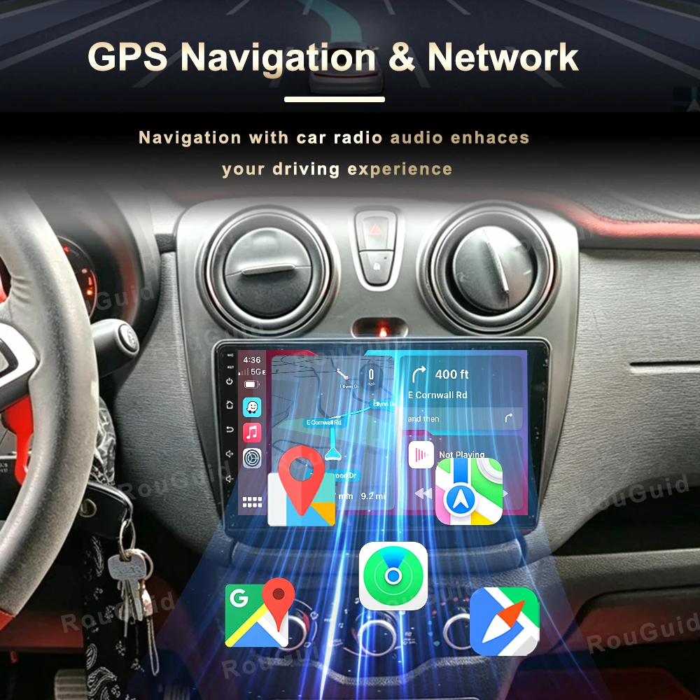 Radio de coche inalámbrico Carplay para Renault Lodgy Dacia Dokker 2012 - 2020 Android 16 FM GPS Navi 2K Pantalla táctil DVD Estéreo DSP 6
