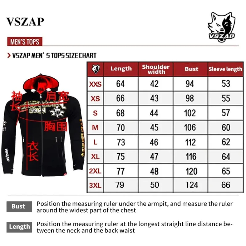 VSZAP Warm Winter Hoodie Tracksuits Fight MMA Gym Tee Shirt Boxing Fitness Sport Men sports apparel mens t shirt