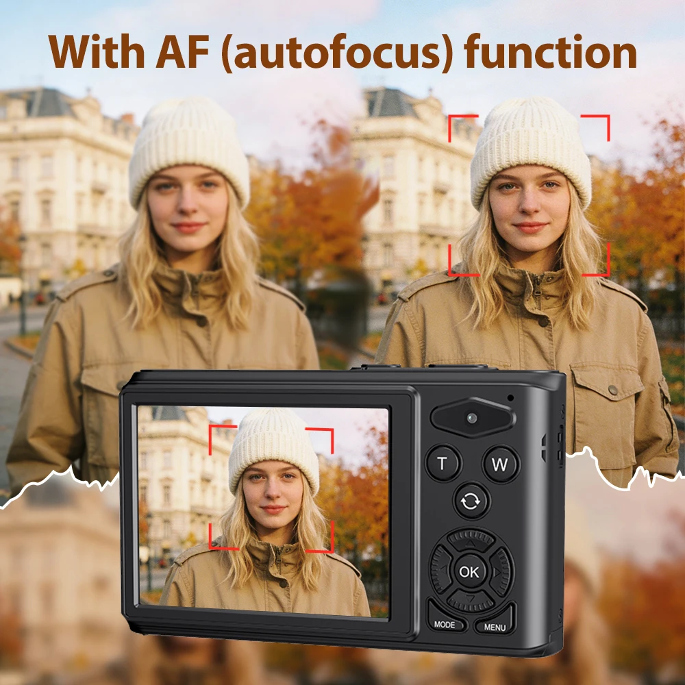 4K Ultra HD 비디오 카메라, 6400MP 사진, 2.4인치 화면, 20배 디지털 줌, 플래시 지원, 충전 중 녹화, 휴대용 C