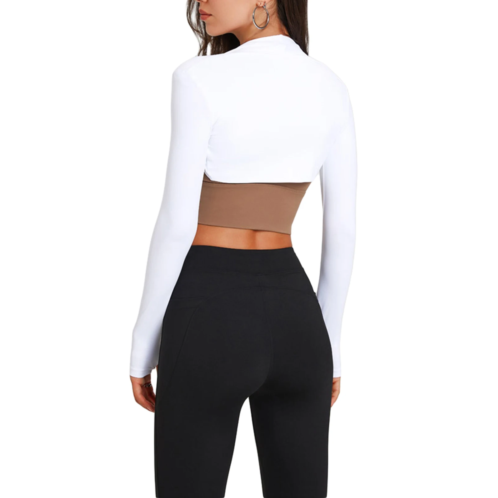 Yoga Long Sleeve Shirts Sports Dance Crop Top Shawl Fitness Cardigan Small Waistcoat Ballet Coat Workout Jacket Women Gym Outfit