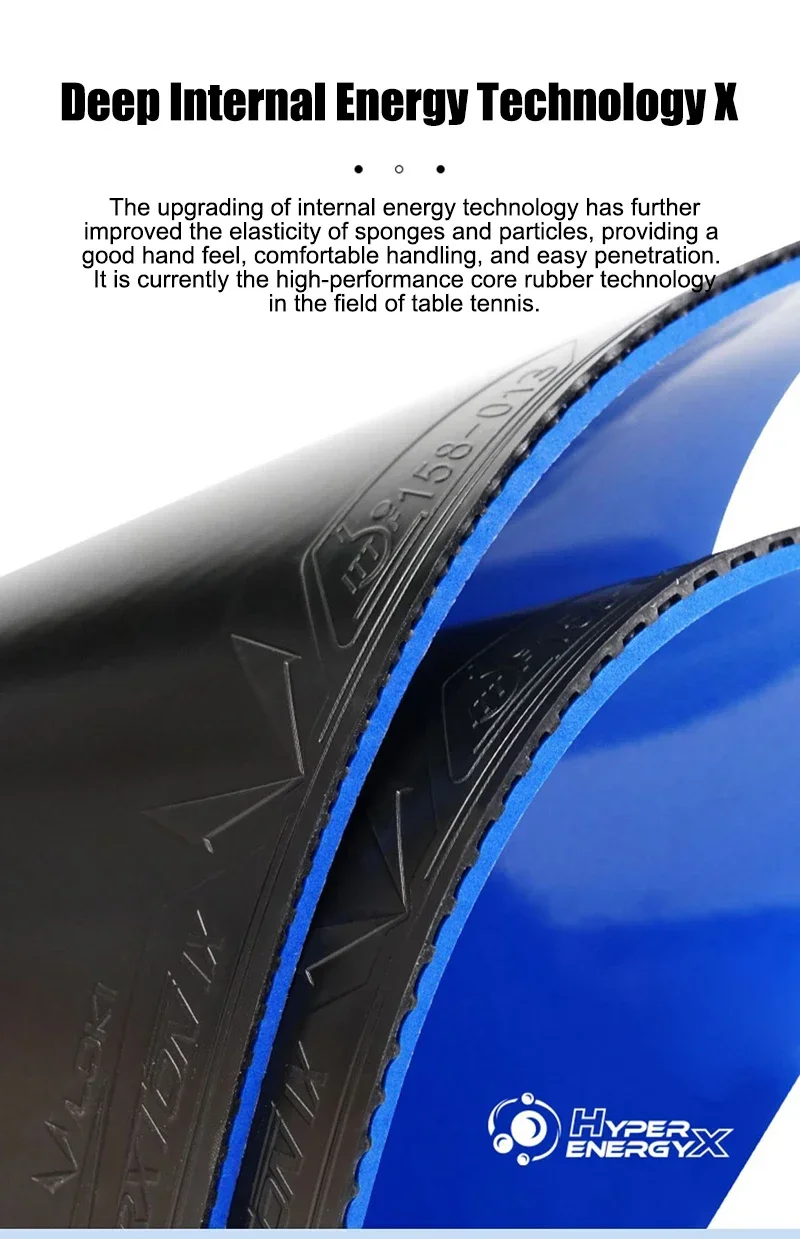 Description Picture 5 of itemLOKI RXTON 9 Table Tennis Rubber Super Sticky Pips-in Internal Energy Ping Pong Rubber with Blue Cake Sponge Fast Attack and Arc