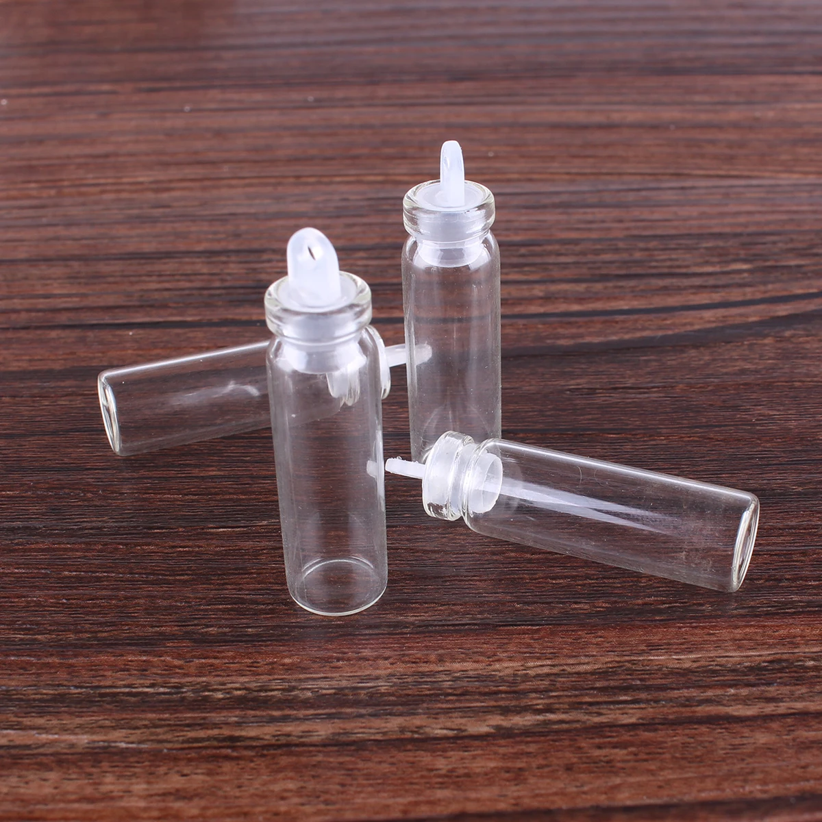 Lots 300 pieces 1ml 2ml Mini Glass Bottles with Plastic Stopper Spice Bottles Jars DIY Craft 6