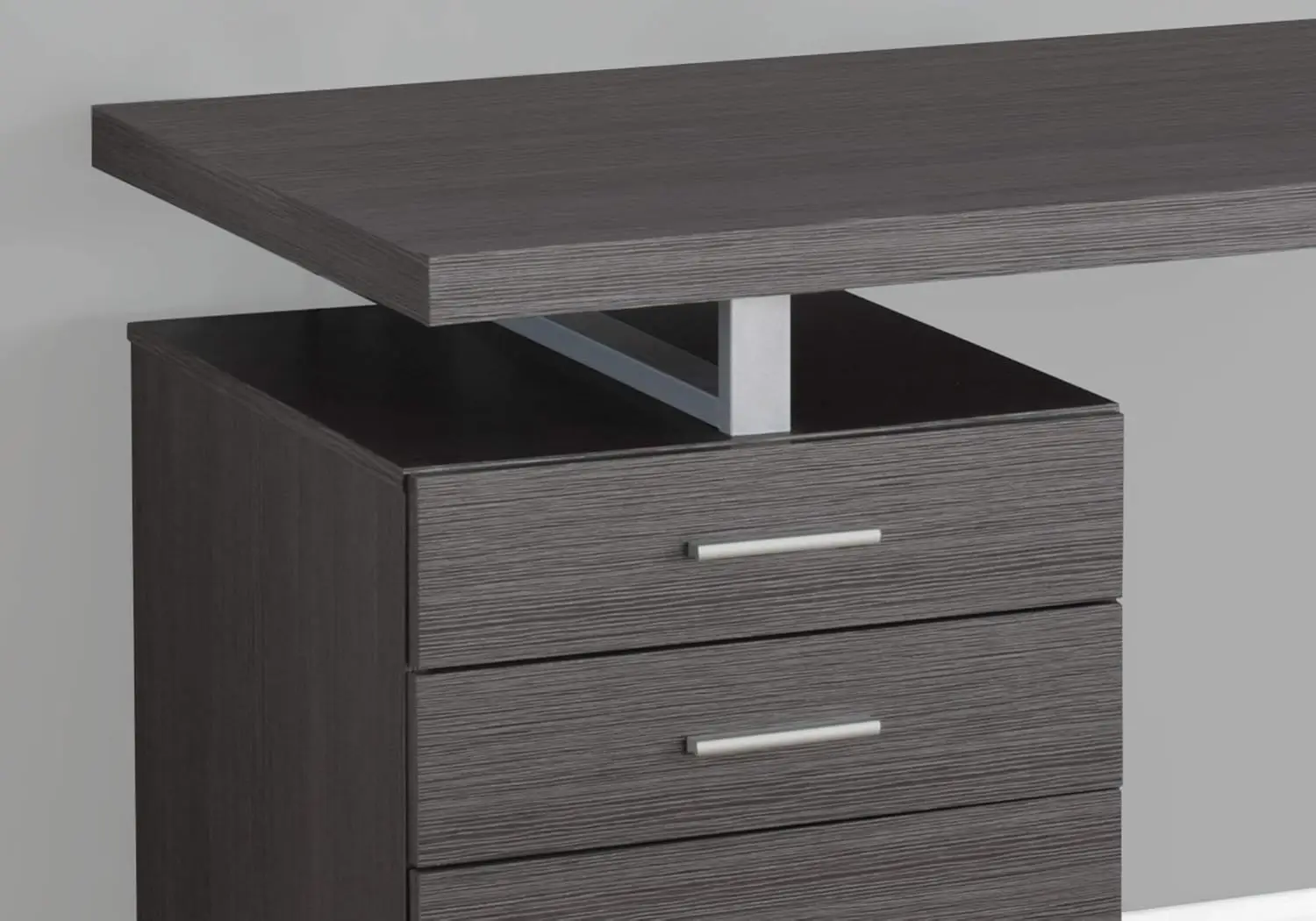 Left or Right Facing 47-Inch Modern Home Office Computer Study Writing Desk with Filing Drawer, 48"L, Grey 4
