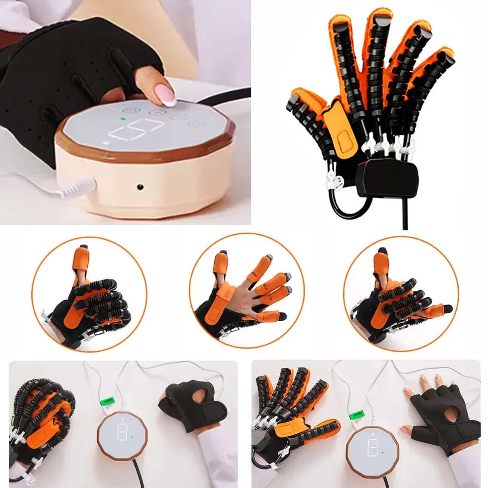 

Stroke Hemiplegia Finger Rehabilitation Trainer Therapy Physical Robot Gloves Braces Supports Bone for Hand Training Exerciser