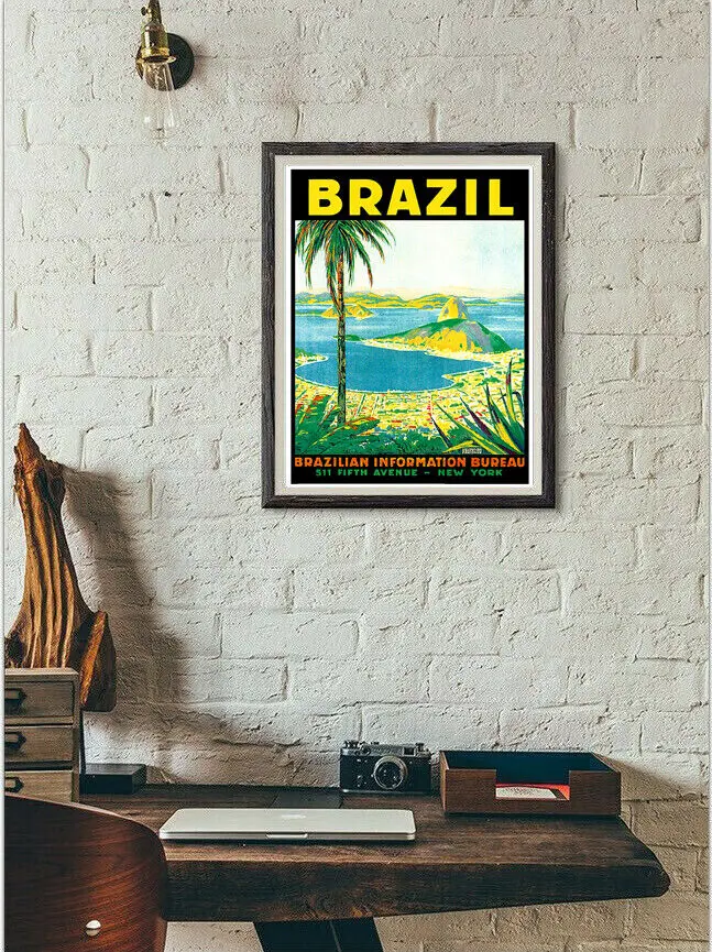 

BRAZIL Vintage Retro Travel Railways Art Film Print Silk Poster Home Wall Decor 24x36inch
