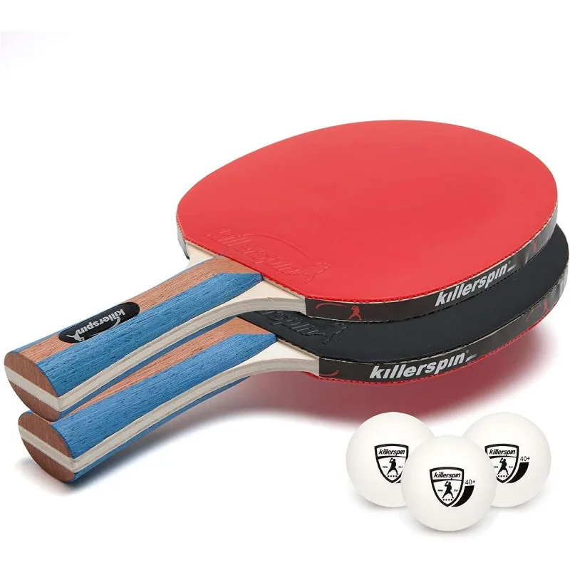 offersping-pongパドルコンボパッケージ、テーブルテニスラケット、赤と黒、3つの白いping-pongボール、ジェットセット2