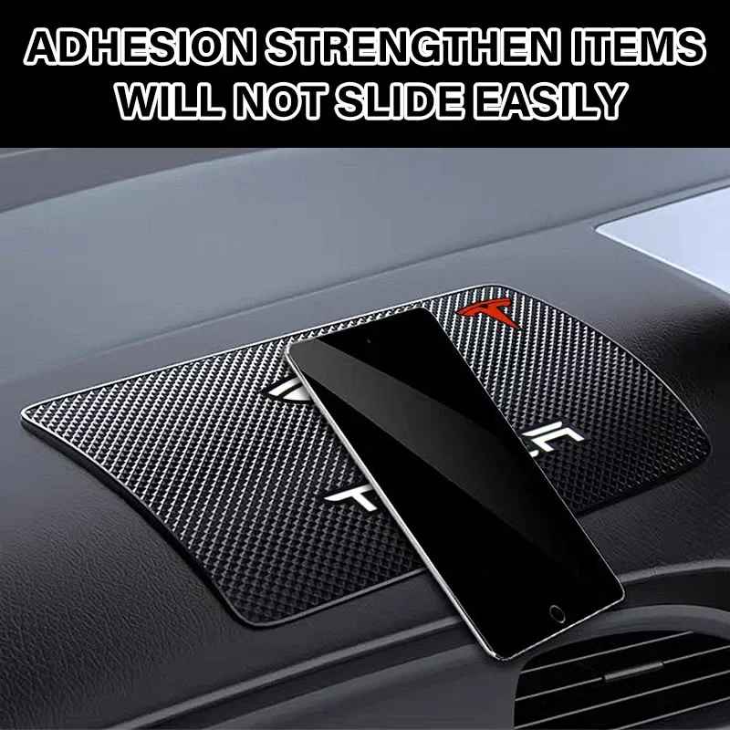 Car Ornament PVC Anti-Slip Mat Sticky Pad Dashboard Accessories For Tesla Model 3 2022 S X Y Style Roadster Invader Coil Mod WYE
