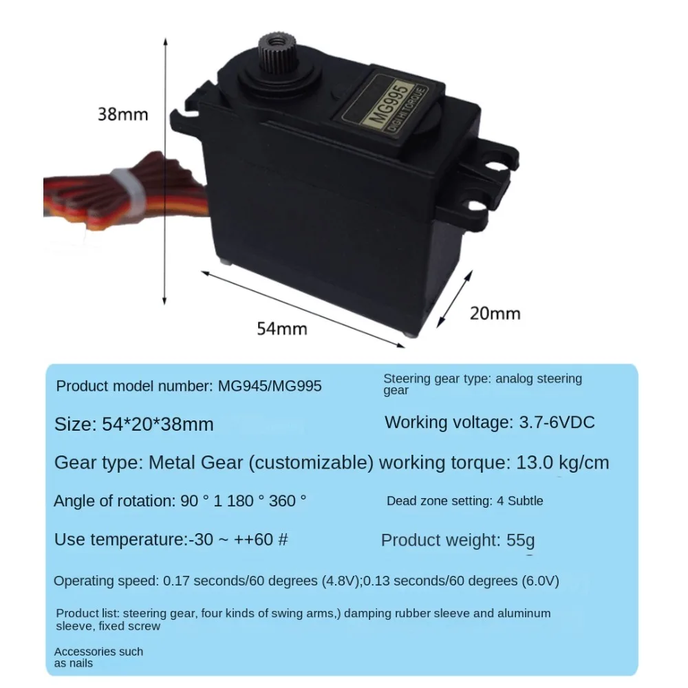 MG945 MG946R Metal Gear Servo Motor SG92R 180 360 Degree RC Vehicle Servmotor High Speed Model Airplane Motors RC Accessories