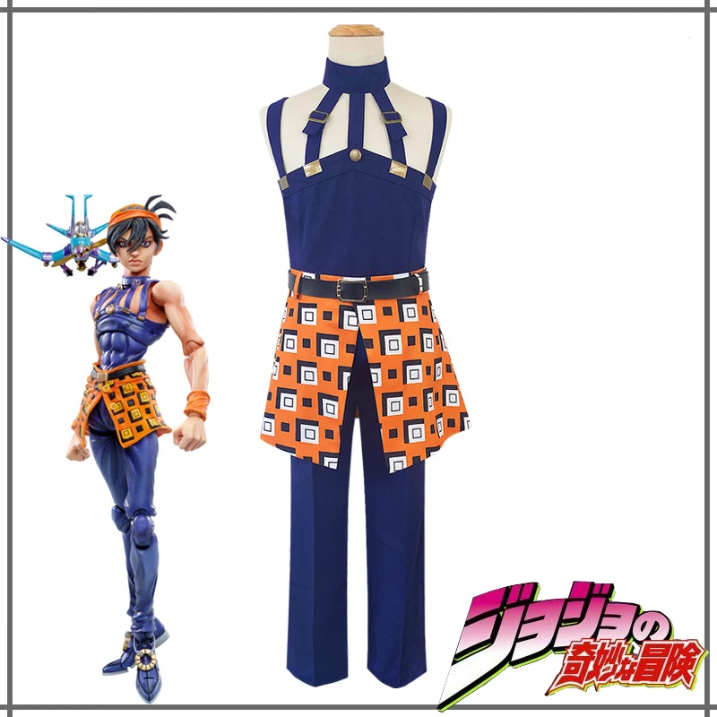 

Japanese Anime Narancia Ghirga JoJo's Bizarre Adventure Cosplay Costumes Uniform Clothing Wigs and Wig Cap Christmas Gifts