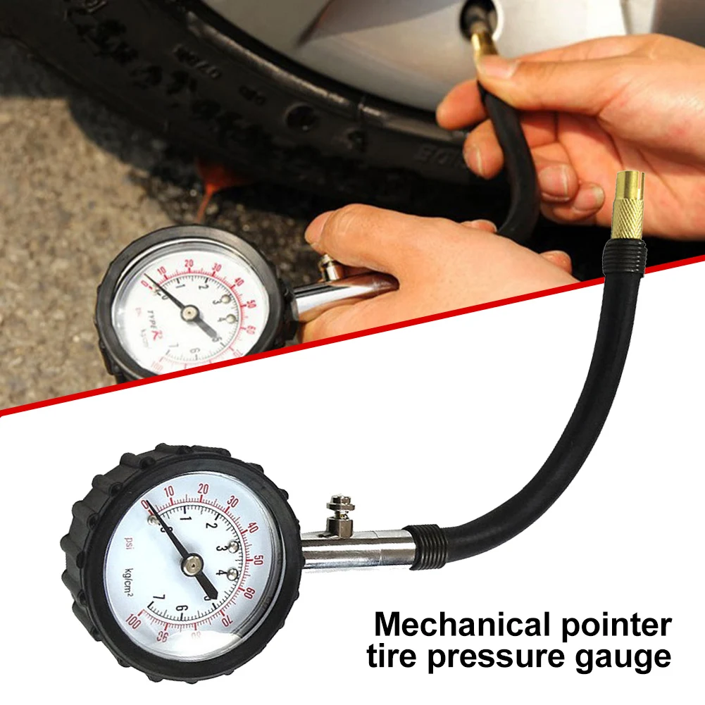 

0-100 Psi High-precision Tyre Air Pressure Tester Universal Long Tube Tire Pressure Gauge Meter For Car & Motorcycle
