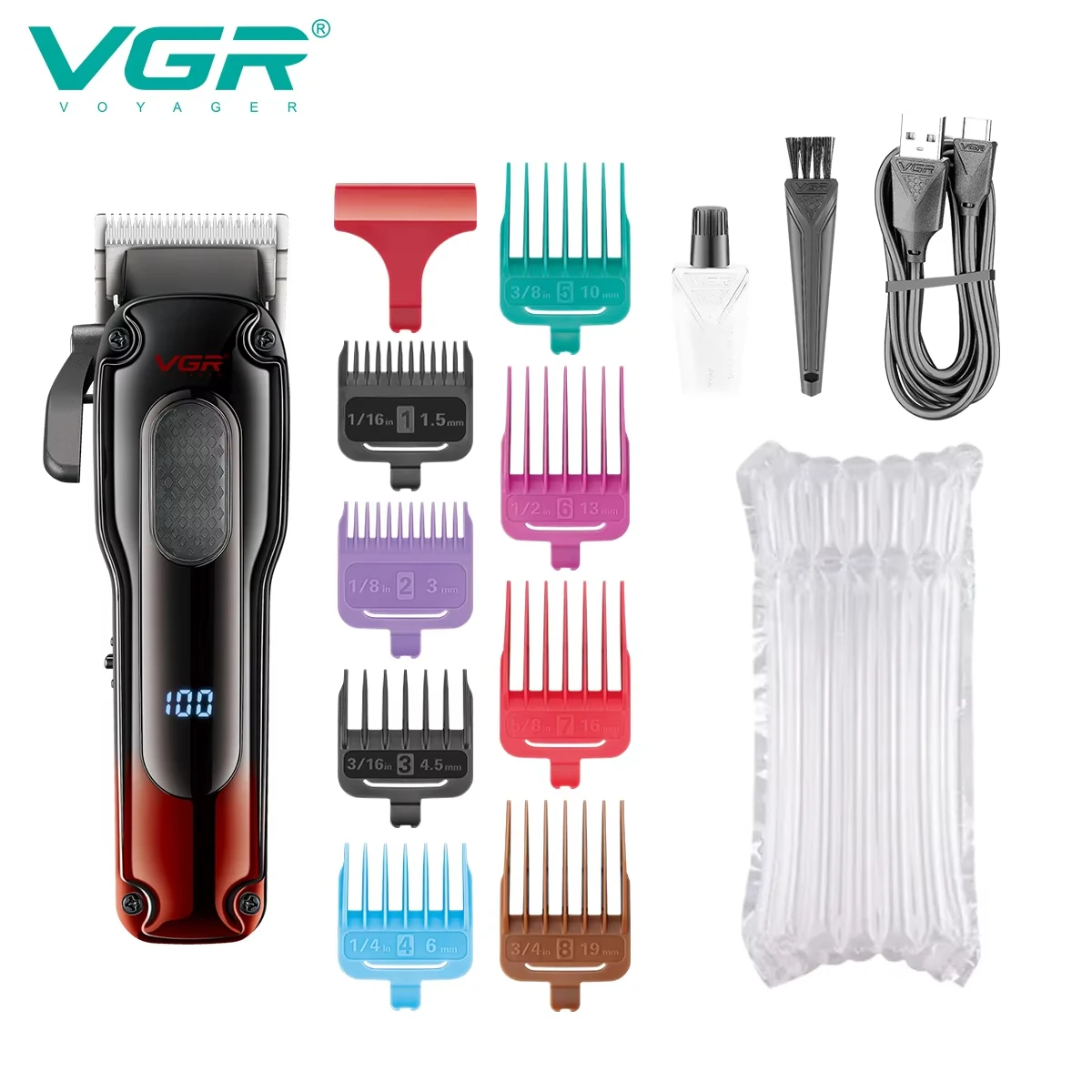 ماكينة تشذيب الشعر الكهربائية الجديدة VGR ذات المل...