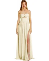 Strapless Chiffon Prom Dresses Pleated Sexy High Split Backless Cocktail Party Dress Off The Shoulder Long Homecoming Dress - Image 6
